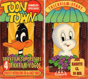 4er-Pack Original VHS Videokassette - Toon Town - Trickfilm Superstars - Bild 1 von 2