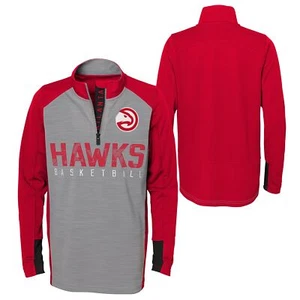 Outerstuff NBA Youth Boys Atlanta Hawks "Shooter" 1/4 Zip Sweater - Picture 1 of 5