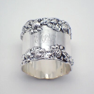 Pond Lily Napkin Ring Gorham Sterling Silver Mono EPN - Image 1 of 4