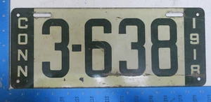 Connecticut LIcense Plate 1918 Tag 3638 3-638 - Picture 1 of 2