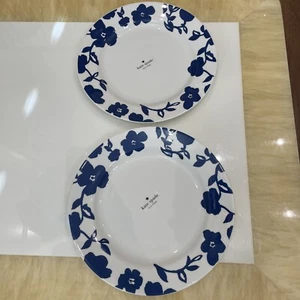 Kate Spade Lenox Primrose Drive Cobalt Blue Porcelain DINNER Plates SET of 2 NWT - Picture 1 of 4
