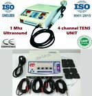New Combo Offer 2 machine 1Mhz Ultrasound Therapy Electrotherapy 4Channel Sticky