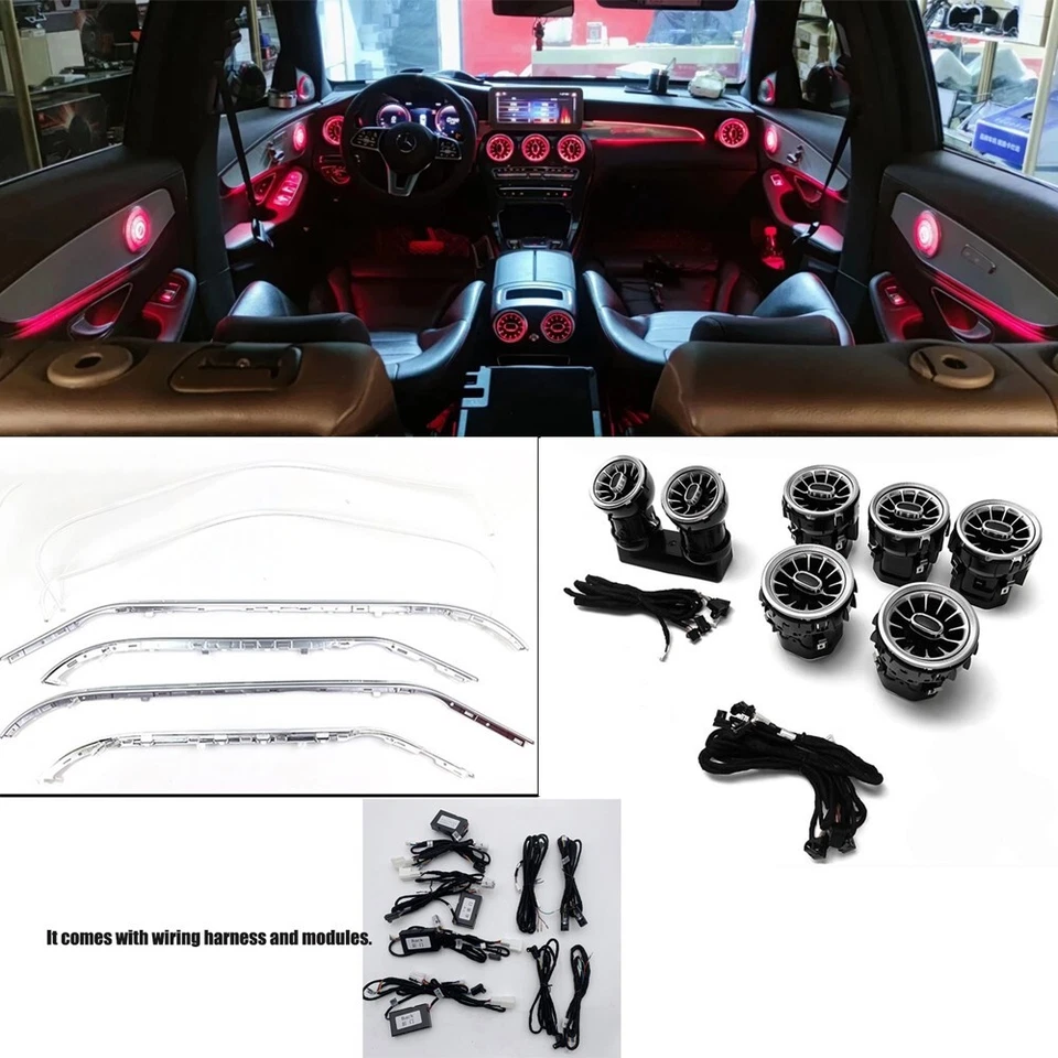 Se adapta a Mercedes Benz W205 Clase C interior moldura atmósfera luz ambiente 2015+ Foto 1 de 4