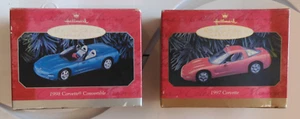 Hallmark 1997 & 1998 Chevrolet Corvette Convertible Red & Blue Keepsake Ornament - Picture 1 of 6