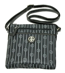 Giani Bernini Gray Black Zip Close Handbag Purse - Picture 1 of 9