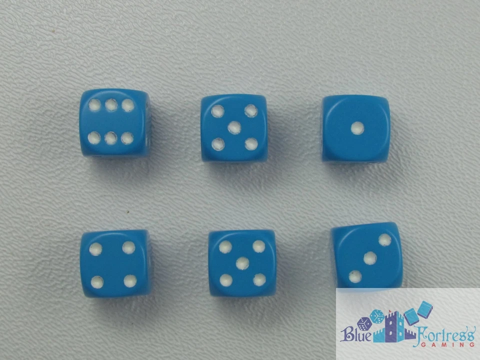 CHESSEX opaco 12mm 6 D6 AZUL CLARO-BLANCO DADOS MTG POKEMON  Foto 1 de 2