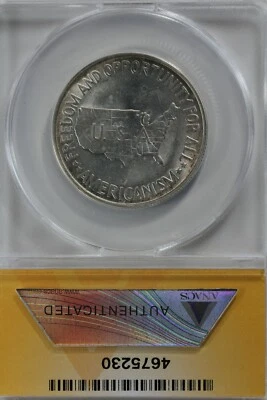 1953-S  .50   ANACS  MS 64  WASHINGTON-CARVER    Classic Silver Commemorative   - Image 1 of 2