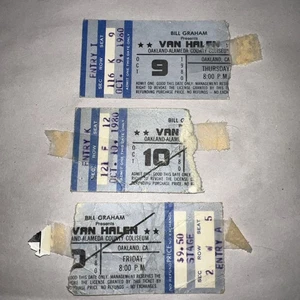 3 talones de entradas Van Halen World Invasion Oakland Coliseum 9 y 10 de octubre de 1980 - Imagen 1 de 5