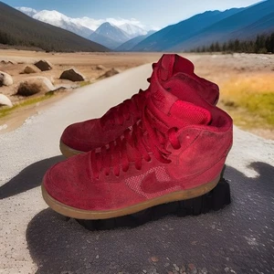 Nike Air Force 1 One High Red Gum 9.5 Gym Light Brown 806403-601 Suede Shoes Fun - Picture 1 of 17