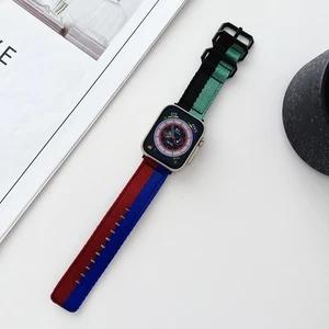 Correa de moda de nailon 45/49 mm de lujo para Apple Watch Ultra 2 Series 9 8 7 5 - Imagen 1 de 12