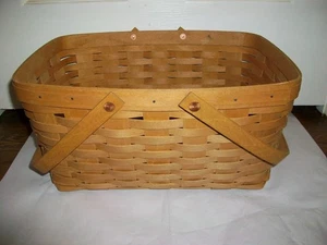 Longaberger Gather Basket Double Swing Handles -14" x 10” x 7.5"-Crafts-Storage - Picture 1 of 7