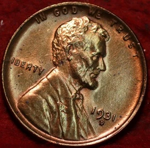 Uncirculated Red 1931-D Denver Mint Copper Lincoln Wheat Cent - Picture 1 of 2