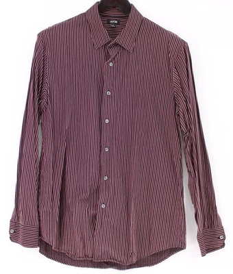 APT. 9 Shirt Mens Large Red Black Pinstripe Button Down Long Sleeve Collared - Image 1 of 4