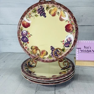 Juego de 4 platos de cena redondos de melamina púrpura FRUIT MULTI JC Penny Home Collection - Imagen 1 de 19