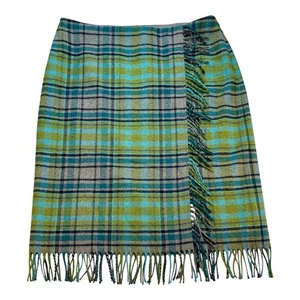 Falda J. Jill a Cuadros Mezcla de Lana Flecos Gris Verde Azul Otoño Mujer Talla 14 Nueva con Etiquetas - Imagen 1 de 13