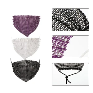 3Pcs Durable Mask Creative Rhinestone Inlaid Mask Ornaments Mask - Imagen 1 de 12