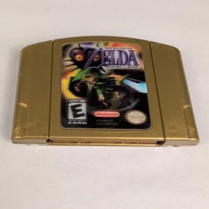 The Legend Of Zelda Majora's Mask Nintendo 64 N64 Holographic Label Gold - Bild 1 von 7