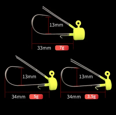 Gancho de plantilla de plataforma sin malezas cabeza de hongo lubina pesca mierda 3,5 g,5 g,7 g 10 piezas Foto 1 de 4