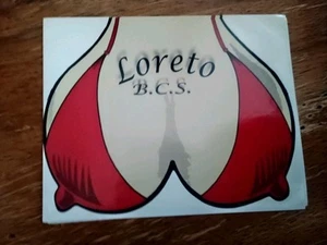 Tatas Breasts Bikini Girl Fishing Surf Sticker Decal Loreto Baja CA 4.5"x5.5" - Picture 1 of 1