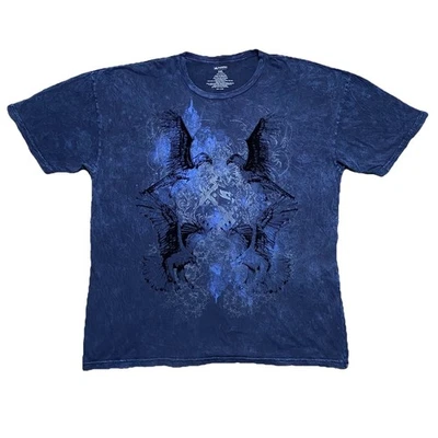 Camiseta Tony Hawk Para Hombre 2XL Águila AZUL Lavado Piedra Grunge Patinador Camiseta Y2K Flor Foto 1 de 4