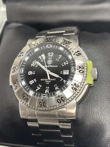 Smith and Wesson Men's 43mm Aviator Tritium H3 SS Black Dial SWW-357-SS - Picture 1 of 10
