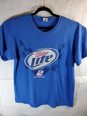 NASCAR Miller Lite Brad Keselowski No#2 T-Shirt Size XL Short Sleeve Blue - Image 1 of 4