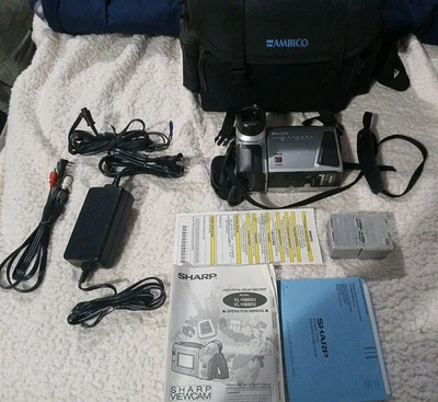 Sharp VL-H860 Hi-8 Viewcam Camcorder LCD Display Remote Cable Battery - Tested - Image 1 of 4