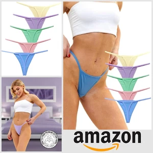 Womens Ladies Thongs Strings Size M Cotton Low Waist 10 Pack Pairs Breathable - Picture 1 of 5