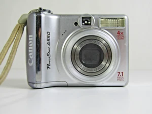 Canon PowerShot A550 7.1MP Digital Camera Silver - Picture 1 of 8