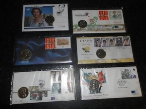 6 X VARIAS CUBIERTAS DE MONEDAS DE £5 = 93 / 96 / 97 / 98 / 99 / 02 = MONEDAS SIN CIRCULAR 1 - Imagen 1 de 18
