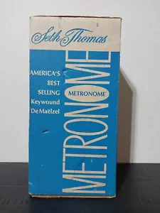 Vintage Seth Thomas Model 1103 Walnut Metronome De Maelzel w/ Box Key Wood - Picture 1 of 9