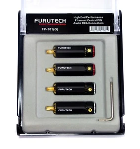 1 Box FURUTECH FP-101 FP-101(G) RCA Male Plug Connector 24K Gold Plated Japan - Picture 1 of 3