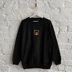 Hecho real Kanye West Nueva Sudadera Oso desertor Cuello Redondo Negra - Imagen 1 de 3