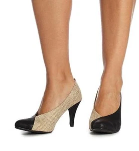 Oleander Vegan Zipper Heel in Black & Straw by Roni Kantor Size 36,37,39,41,42 - Picture 1 of 5
