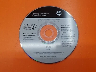 ⭐️⭐️⭐️⭐️⭐️ HP Operating System DVD Windows 8.1 Pro 748764-DN2 Disc Only - Image 1 of 2