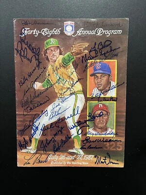EPIC 1987 Cooperstown Program w/28 HOF Autographs from Catfish Hunter collection - Image 1 of 4