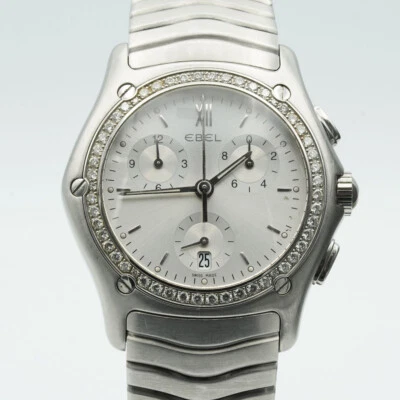 EBEL CLASSIQUE WAVE CHRONO HERREN UHR 41MM STAHL QUARTZ 9251F41 BRILLIANTEN E281 - Bild 1 von 4