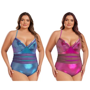 Mujeres Traje de baño Sin mangas Ropa de playa Sexy Traje de baño Halter Traje de baño Sirena - Imagen 1 de 39