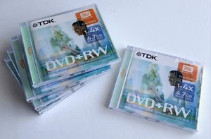TDK DVD+RW 4.7 Go 4x 120 min SP Rewritable Lot de 5 disques Neuf sous blister - Photo 1/4