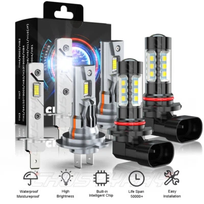 For Hyundai XG350 02-2005 LED Headlight High Low Beam Kit+Fog Light Bulbs 6x - Image 1 of 4