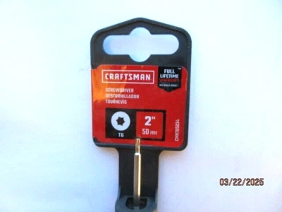 NEW UNOPENED CRAFTSMAN 2", T6 STAR, 50MM, TORX, SCREWDRIVER CMHT65034 - Image 1 of 4