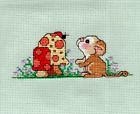 CURIOUS+MOUSE+CATERPILLAR+MUSHROOM-Finished+Cross+stitch-frame-make+pillow+top