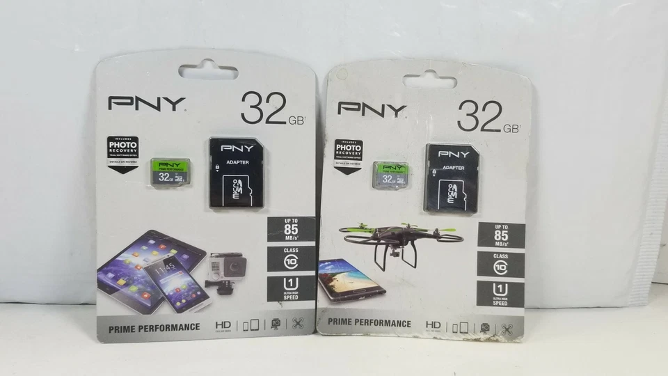 (Lote de 2) Micro SD Prime Performance PNY 32 GB con adaptador Foto 1 de 4