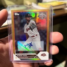 2023 Topps Pro Debut Chrome Norge Vera Gold Foil Auto /50 Birmingham Barons