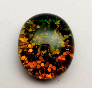 40 Cts Amazing Black Doublet Multi Fire Opal Cabochon L Thanksgiving