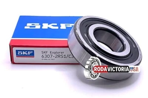 SKF 6307 2RS1 C3 DEEP GROOVE BALL BEARING, RUBBER SEALED 35x80x21 mm - Picture 1 of 6