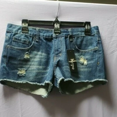 Pantalones Cortos Hype Color Denim Nuevos con Etiquetas en ellos.  Talla 9 Foto 1 de 4