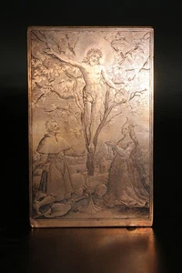Old Holy Icon Christ Tree of Life Print Plate Very Rare! Um 1800 O. Older - Picture 1 of 5
