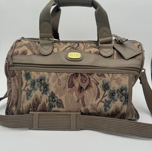 Borsa da viaggio vintage Jordache arazzo floreale borsone borsa bagaglio trasporto notte - Foto 1 di 24