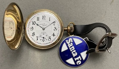1916 Illinois Santa Fe Special 806 16s Hunting Gold Filled Pocket Watch & Fob - Image 1 of 4